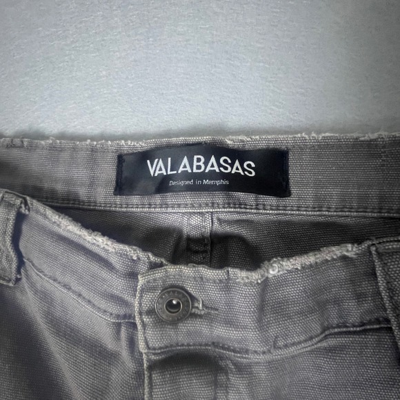 VALABASAS Carpenter Jeans Size 36 Paisley Trim Distressed Denim Pants - Picture 5 of 16